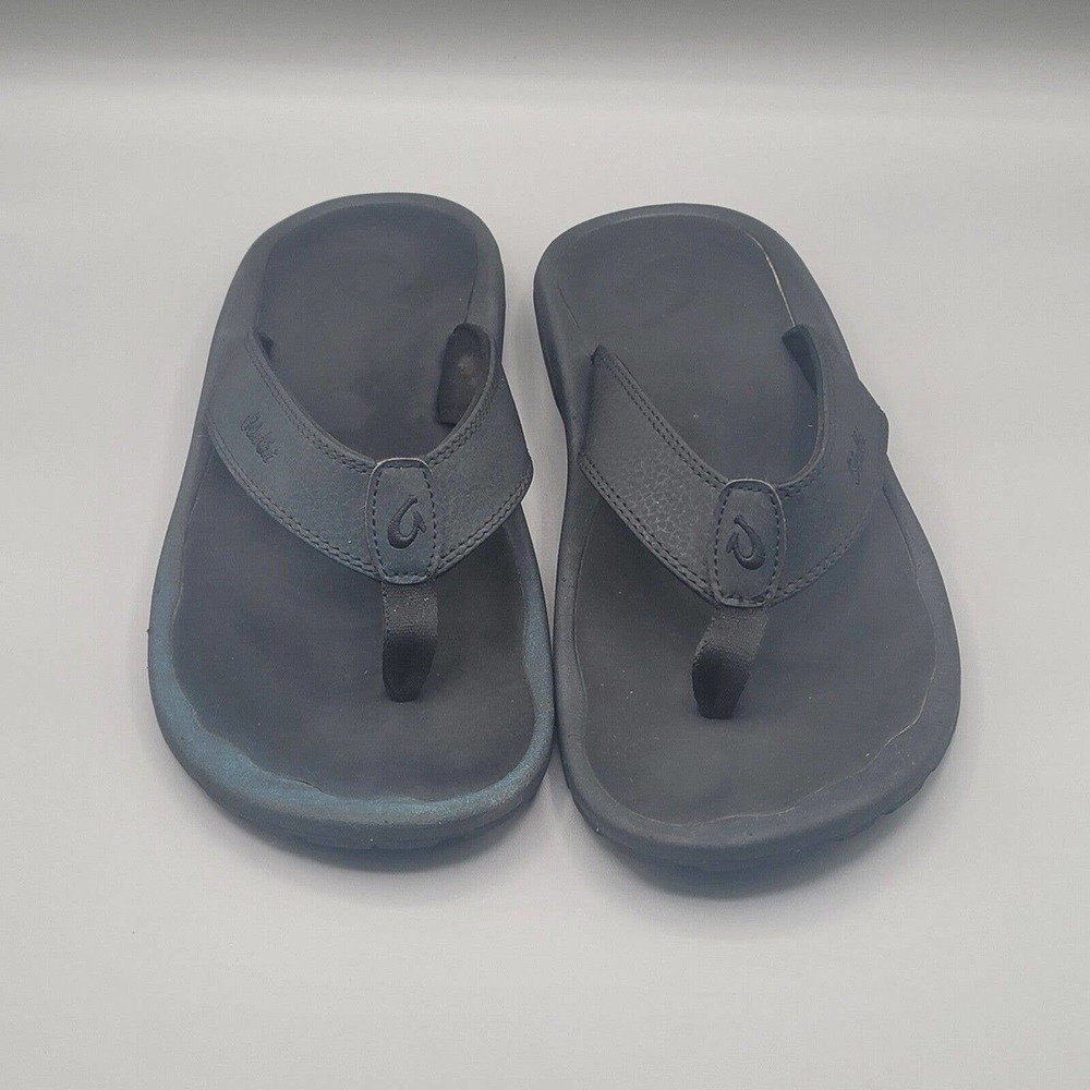 OluKai Ohana Black Synthetic Flip Flop Casual Beach Sandals Women Sz UK43/10M US